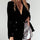 Lapel Collar Long Sleeve Blazer with Pockets | Hanalas