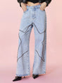 Studded Star Straight Jeans with Pockets Trendsi Hanalas