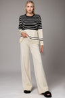 Basic Bae Striped Round Neck Long Sleeve Top and Pants Sweater Set Trendsi Hanalas