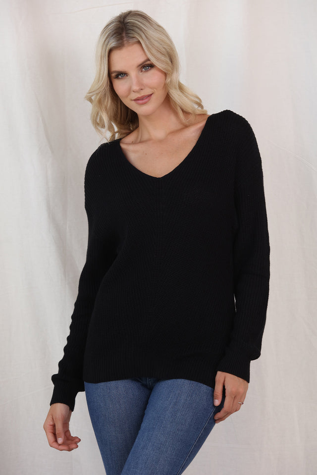 V-Neck Drop Shoulder Sweater | Hanalas