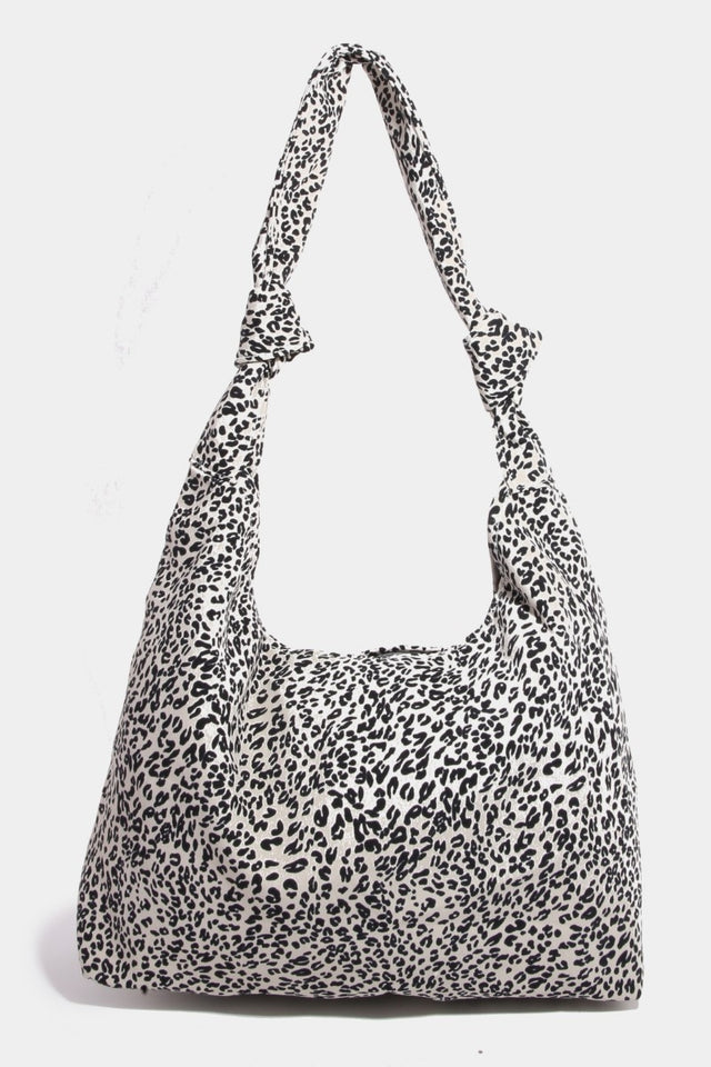 Fame Leopard Knotted Strap Shoulder Bag | Hanalas