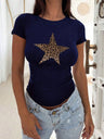 Devine Star Round Neck Short Sleeve T-Shirt | Hanalas