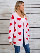 Angel Wings Heart Open Front Long Sleeve Cardigan