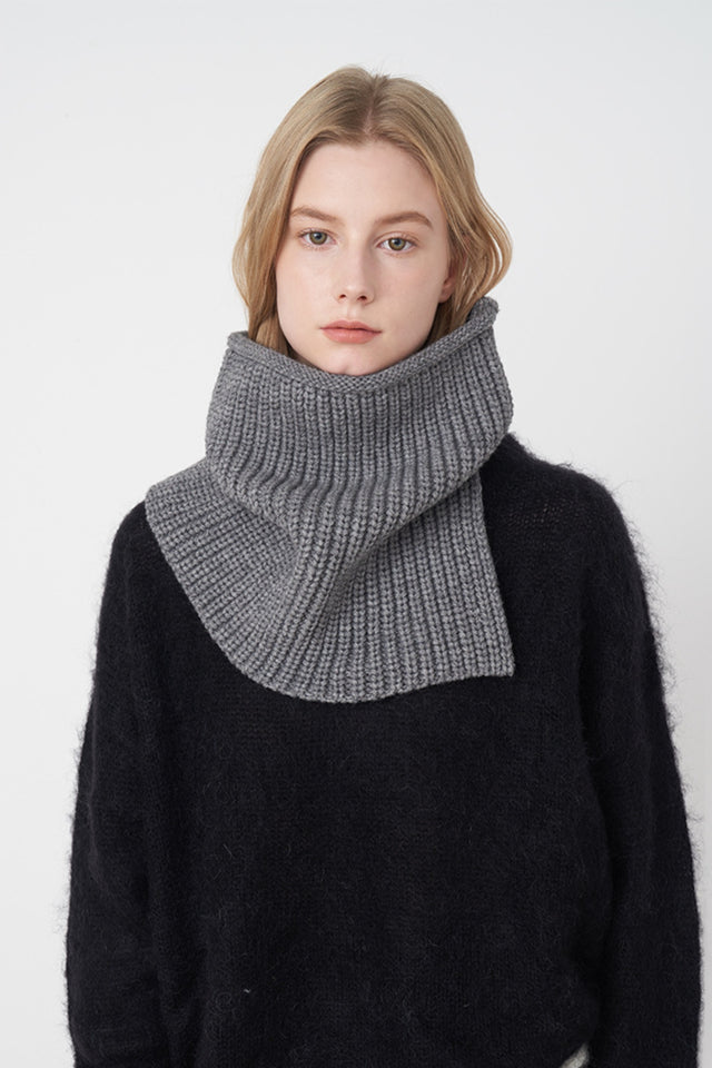 Slit Pullover Knit Scarf | Hanalas