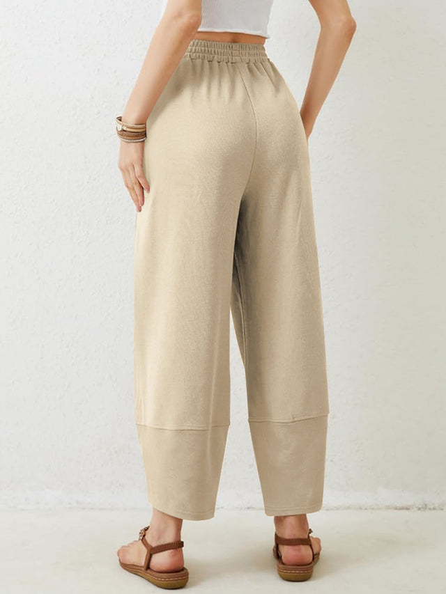 Lovelet Elastic Waist Wide Leg Pants | Hanalas