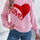 LOVE Heart Round Neck Dropped Shoulder Sweater | Hanalas