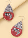 Printed PU Leather Dangle Earrings | Hanalas