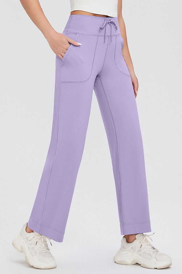 Basic Bae Full Size Drawstring High Waist Pants with Pockets | Hanalas