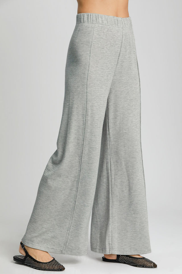 Umgee Elastic Waist Wide Leg Knit Pants | Hanalas