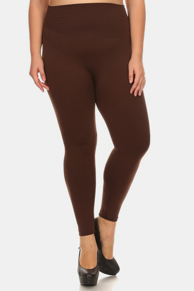 Yelete Full Size Seamless Fleece Lined Leggings | Hanalas