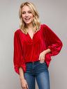 V-Neck Three-Quarter Sleeve Blouse | Hanalas