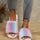 Color Block Open Toe Faux Fur PVC Slippers | Hanalas