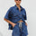 Collared Neck Button Up Top and Shorts Denim Set | Hanalas