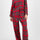 Plaid Collared Neck Button Up Top and Pants Lounge Set | Hanalas