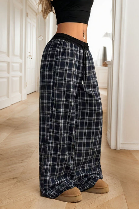 Plaid Wide Leg Pants | Hanalas
