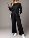 Tied Round Neck Wide Leg Jumpsuit Trendsi Hanalas