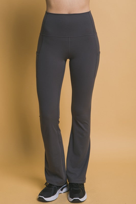 Love Tree High Waist Flare Leggings with Side Pockets | Hanalas