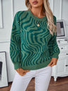 Geometric Round Neck Long Sleeve Sweater | Hanalas