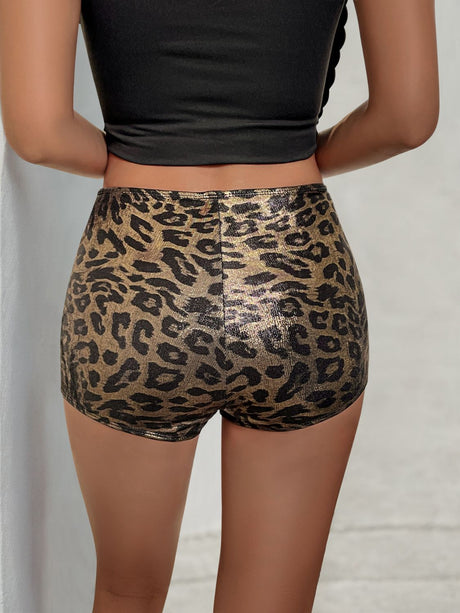 Leopard Mid-Rise Waist Shorts | Hanalas