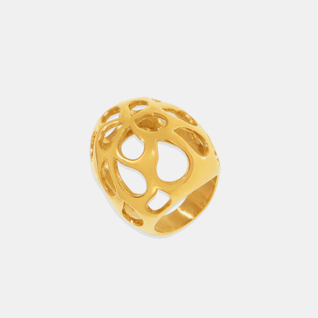 Stainless Steel Cutout Ring Trendsi Hanalas