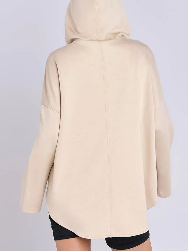 Quarter Zip Long Sleeve Hoodie | Hanalas