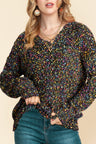 Confetti V-Neck Long Sleeve Sweater | Hanalas