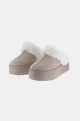 Weeboo Thick Bottom Fur Trim Snow Slippers