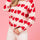 Valentine’s Day Fuzzy Heart Round Neck Long Sleeve Sweater | Hanalas