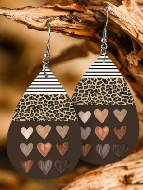 Printed PU Leather Dangle Earrings | Hanalas