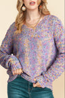 Confetti V-Neck Long Sleeve Sweater | Hanalas