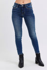 Judy Blue Full Size Mid-Rise Waist Skinny Jeans with Pockets | Hanalas