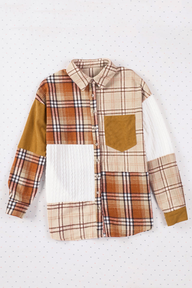 Plaid Button Up Long Sleeve Shacket | Hanalas