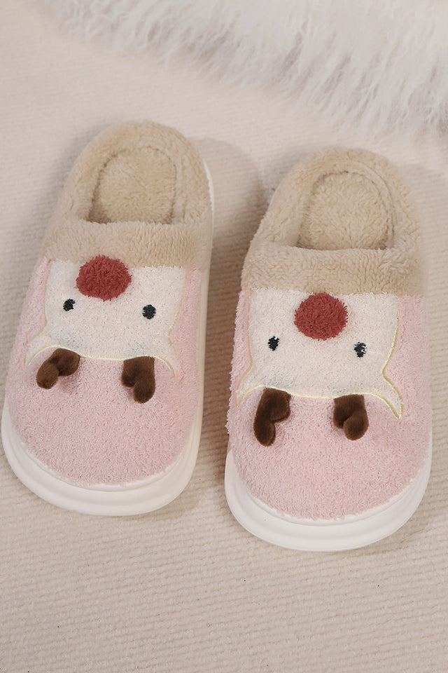 Elk Furry PVC Flat Slippers | Hanalas