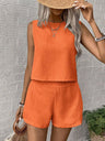 Round Neck Sleeveless Top and Shorts Set | Hanalas