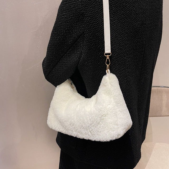 Faux Fur Removable Strap Shoulder Bag Trendsi Hanalas