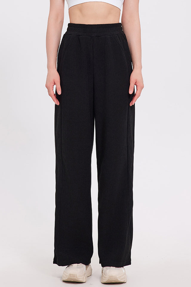 Basic Bae Elastic Waist Wide Leg Pants | Hanalas