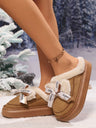 Bow Suede Platform Plush Slippers Trendsi Hanalas