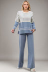 Basic Bae Striped Round Neck Long Sleeve Top and Pants Sweater Set Trendsi Hanalas