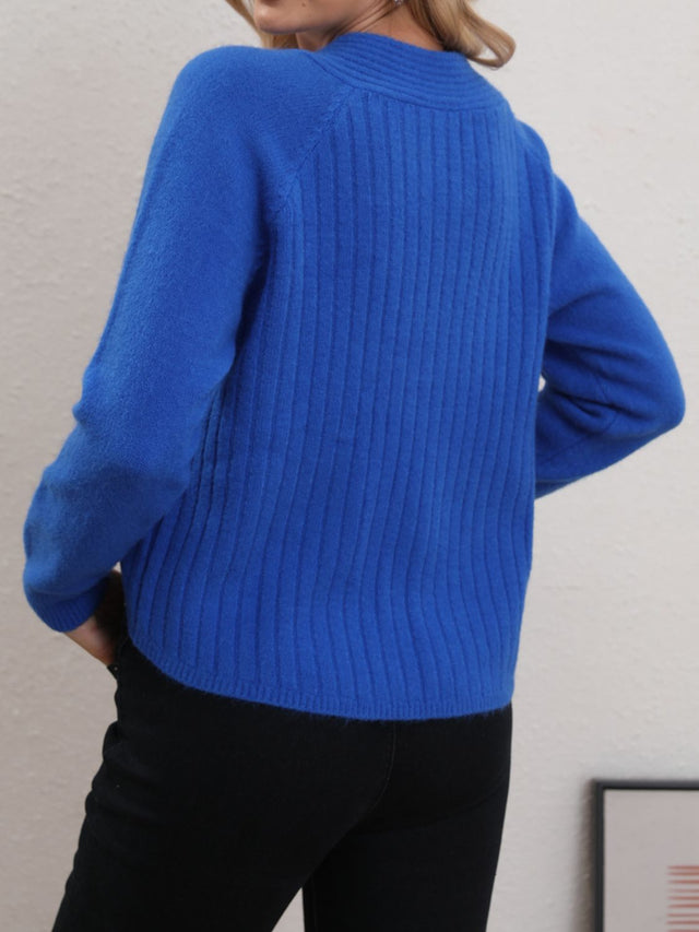 V-Neck Long Sleeve Sweater | Hanalas