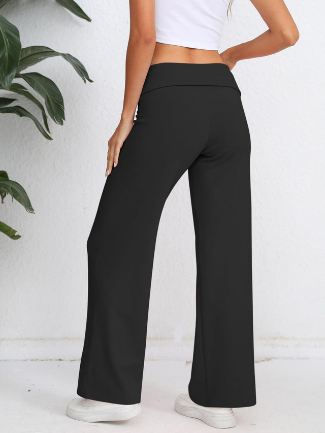 Elastic Waist Wide Leg Pants | Hanalas