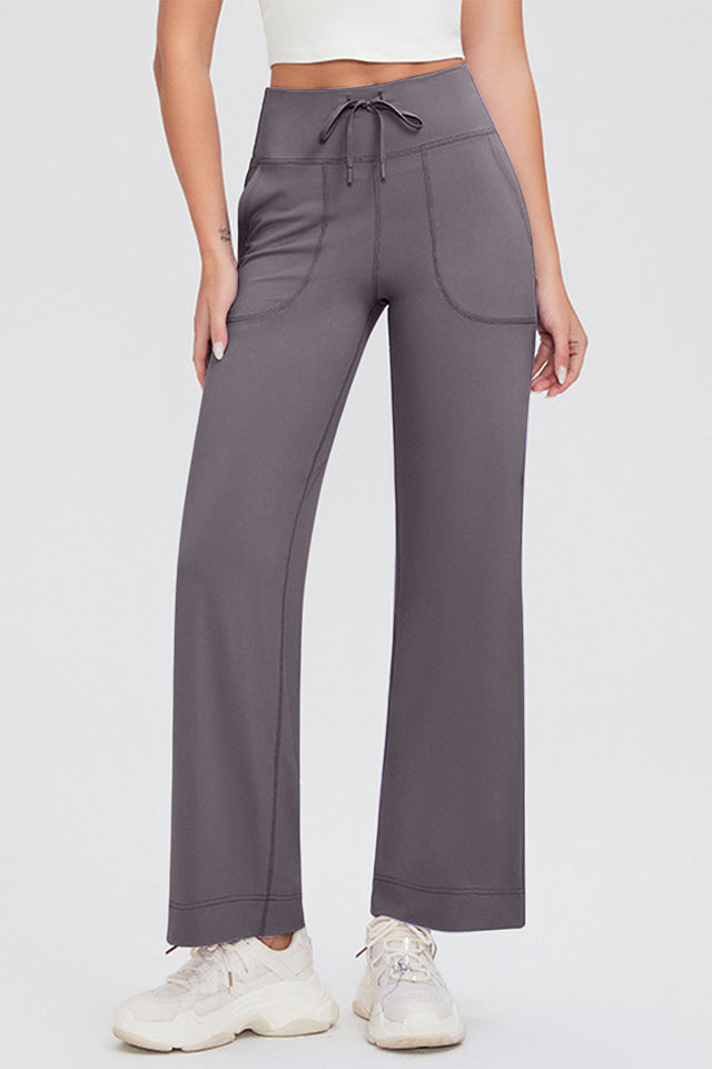 Basic Bae Full Size Drawstring High Waist Pants with Pockets | Hanalas