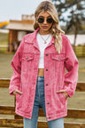 Buttoned Collared Neck Denim Jacket with Pockets Trendsi Hanalas