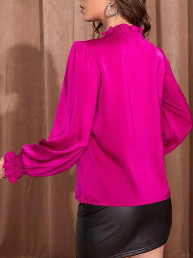 Frill Tied Lantern Sleeve Blouse | Hanalas