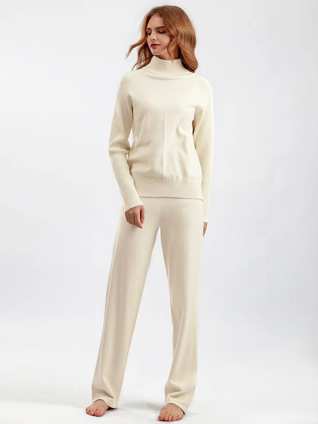 Basic Bae Turtleneck Raglan Sleeve Top and Pants Sweater Set Trendsi Hanalas