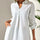 Striped Johnny Collar Long Sleeve Mini Shirt Dress | Hanalas