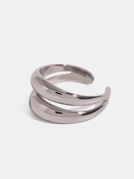 Stainless Steel Double-Layered Ring Trendsi Hanalas