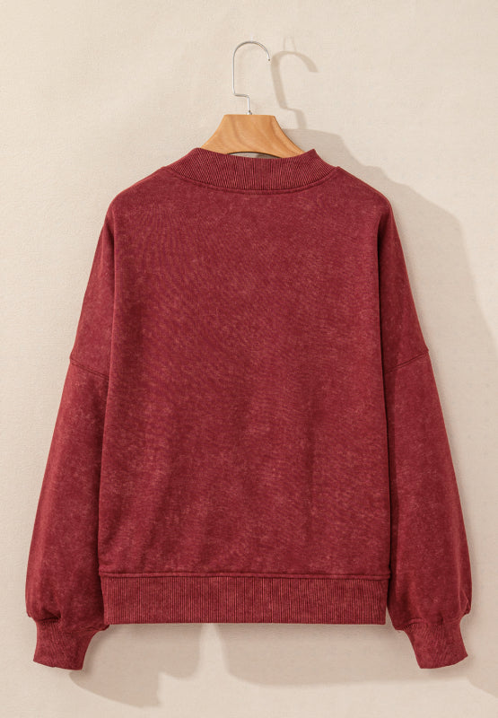 Mock Neck Dropped Shoulder Sweatshirt | Hanalas