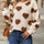 Fuzzy Heart Dropped Shoulder Sweatshirt | Hanalas