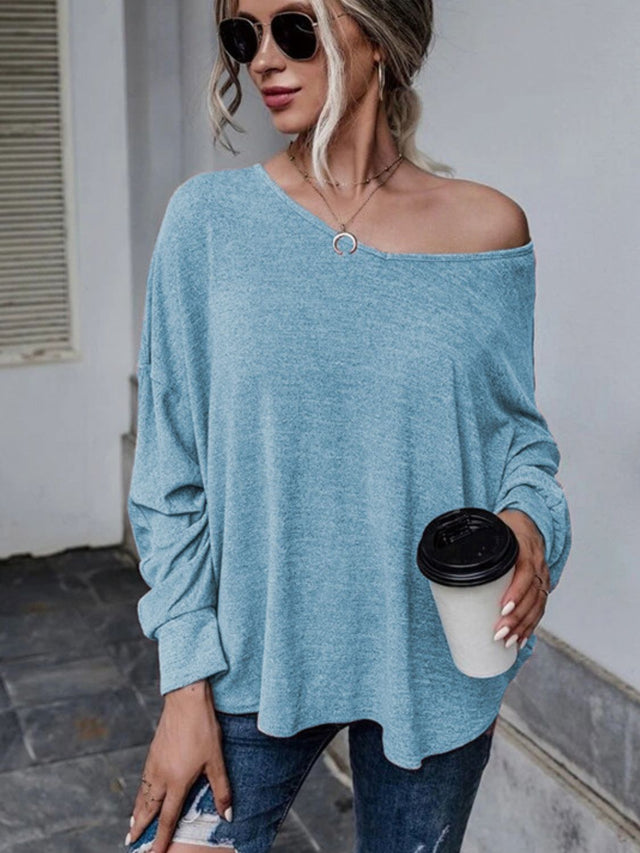 Full Size Double Tie Drop Shoulder Long Sleeve T-Shirt | Hanalas