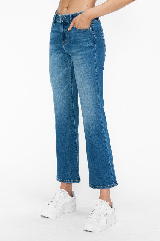 bytos Full Size Cat's Whiskers Mid Rise Ankle Jeans | Hanalas